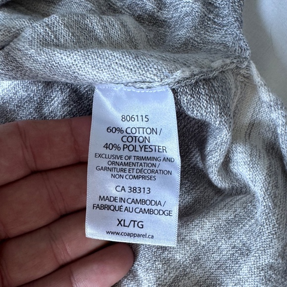 Womens Lightweight Pullover Knit V-Neck Hoodie Marled Gray Size XL Grunge School - Picture 7 of 13